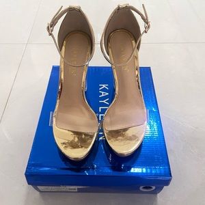 Clear and gold platform sandal